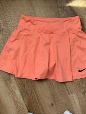 Nike Coral Pink Athletic Tennis Skort with Black Swoosh